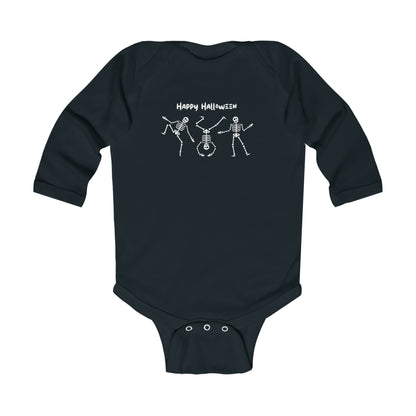 Happy Halloween Skeletons Infant Long Sleeve Onesie