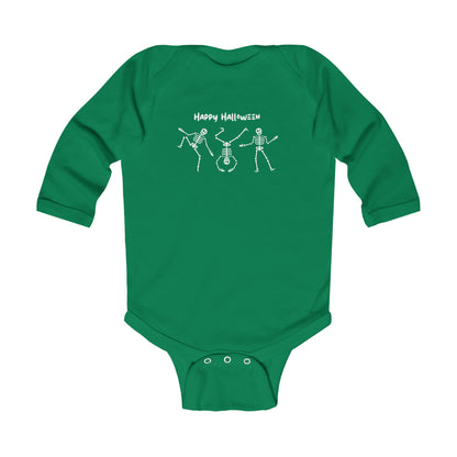 Happy Halloween Skeletons Infant Long Sleeve Onesie