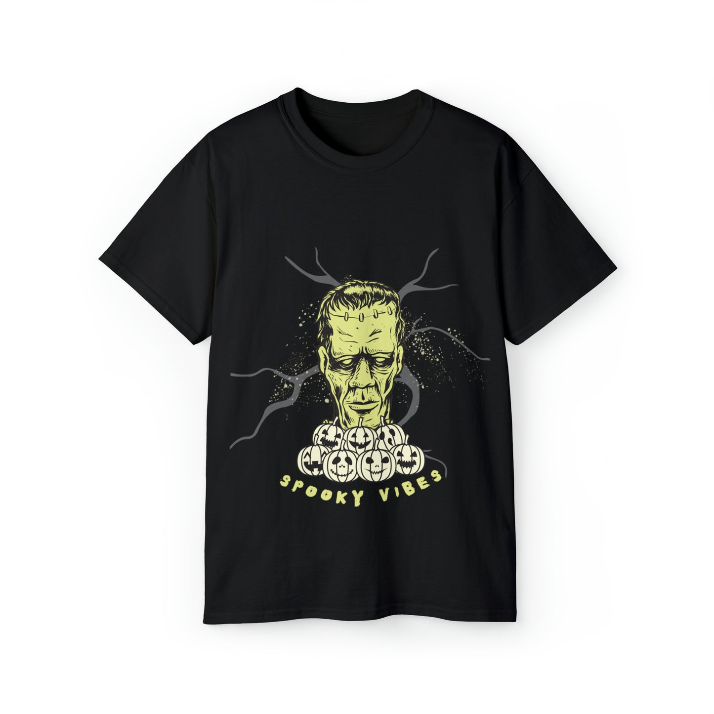 Spooky Vibes Frankenstein Cotton T-Shirt