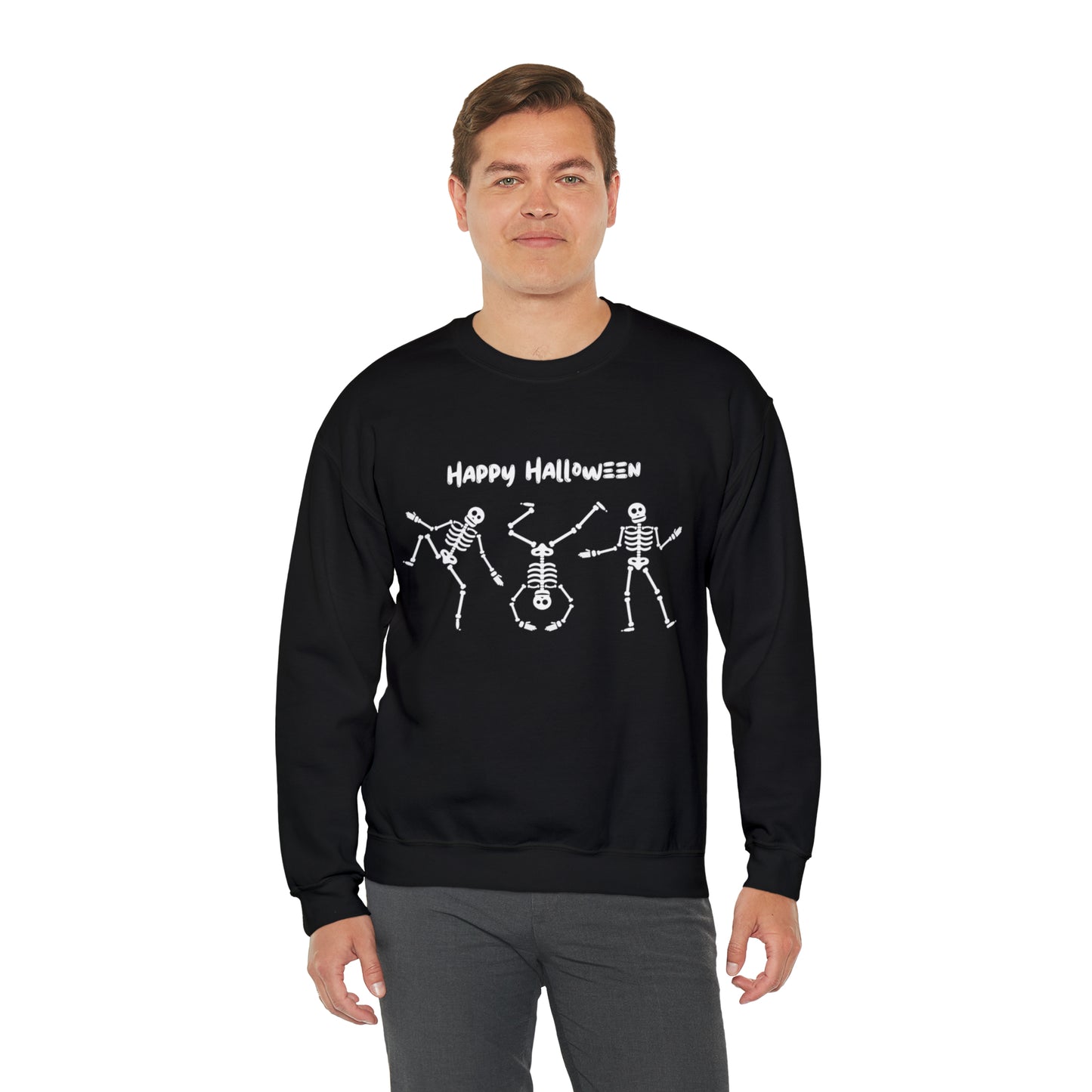 Happy Halloween Skeletons Crewneck Sweatshirt