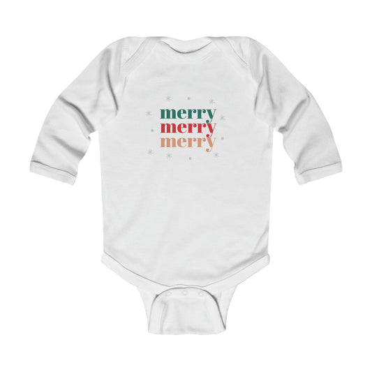 Merry, Merry, Merry Infant Long Sleeve Onesie