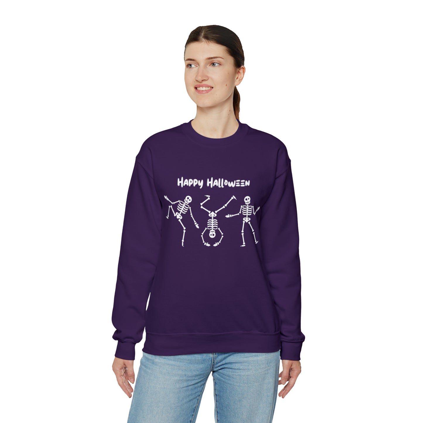 Happy Halloween Skeletons Crewneck Sweatshirt