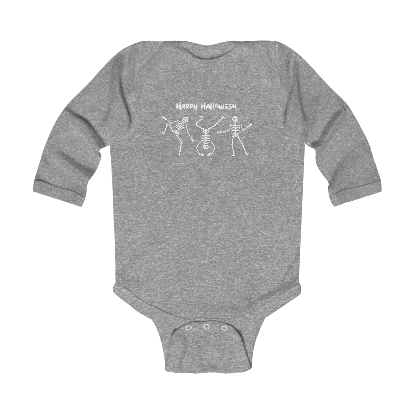 Happy Halloween Skeletons Infant Long Sleeve Onesie