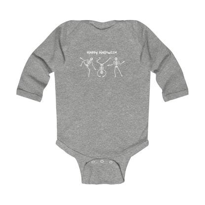 Happy Halloween Skeletons Infant Long Sleeve Onesie