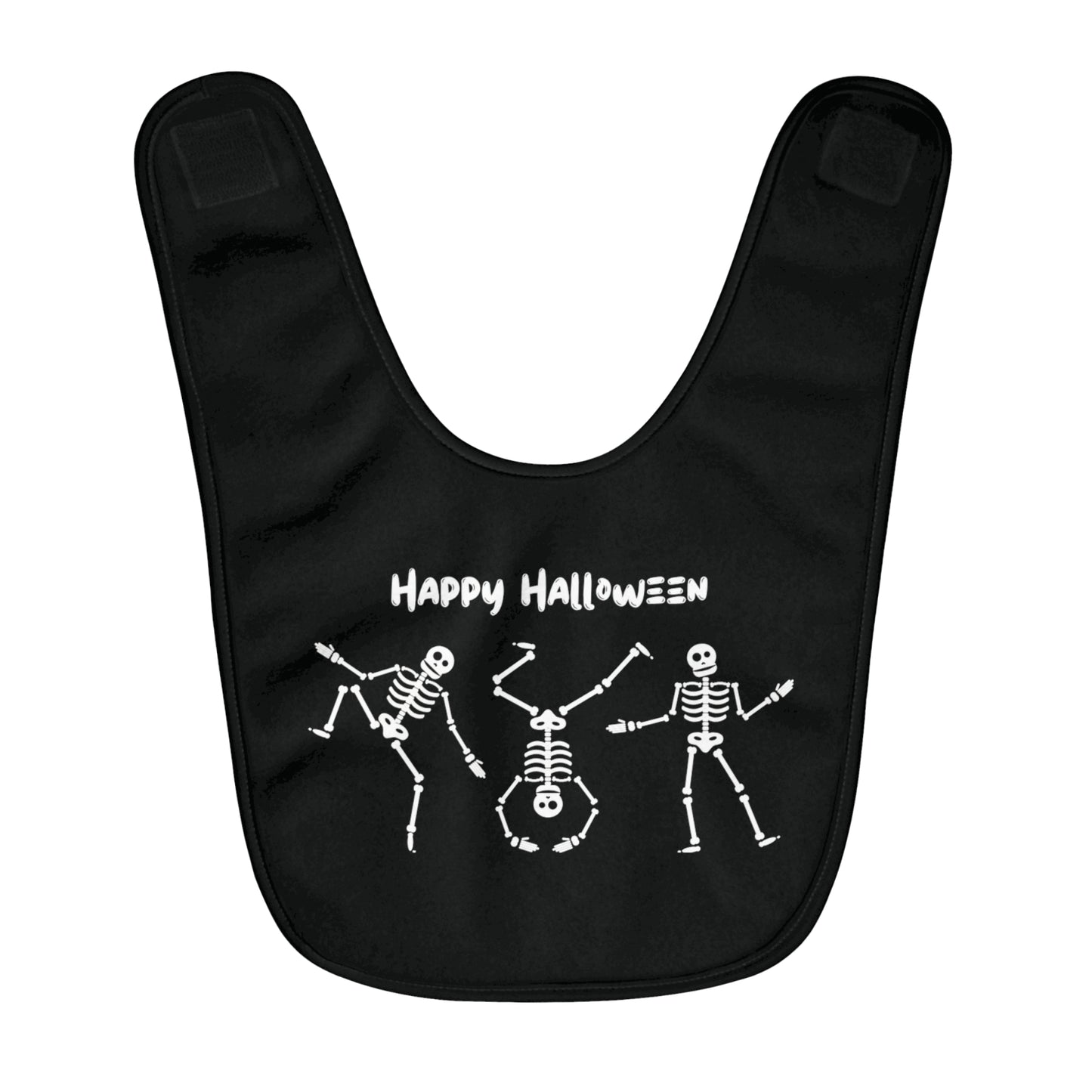 Happy Halloween Skeletons Fleece Baby Bib