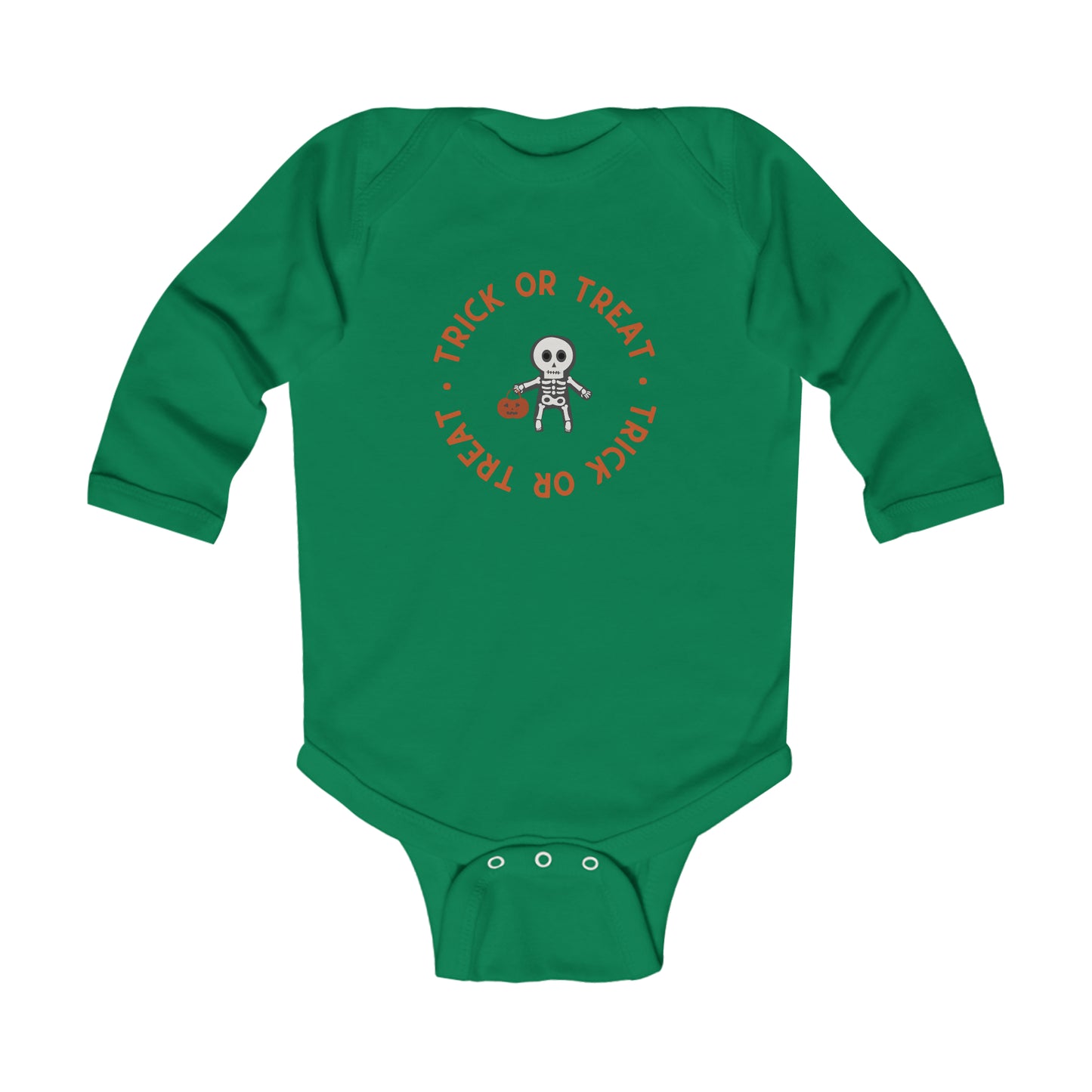 Skelly Trick or Treat Infant Long Sleeve Onesie