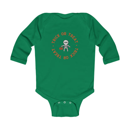 Skelly Trick or Treat Infant Long Sleeve Onesie