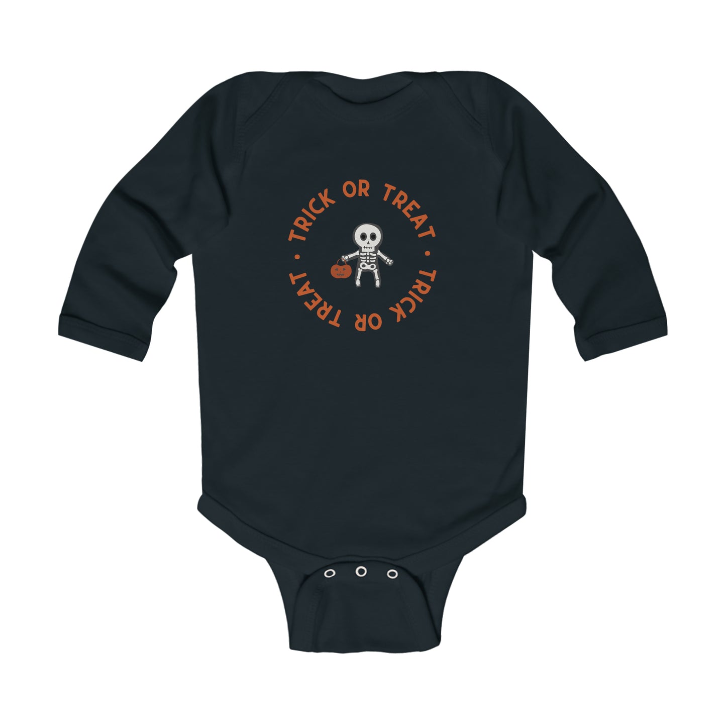 Skelly Trick or Treat Infant Long Sleeve Onesie