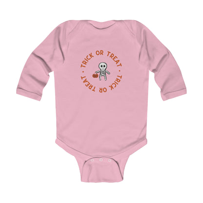 Skelly Trick or Treat Infant Long Sleeve Onesie