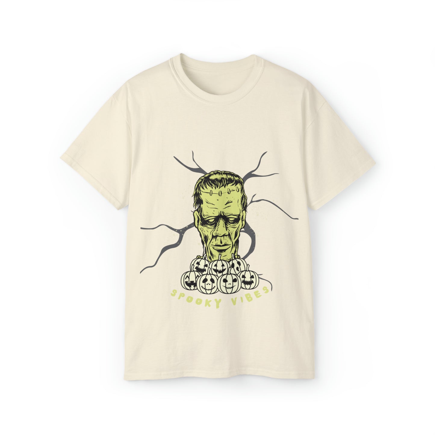 Spooky Vibes Frankenstein Cotton T-Shirt