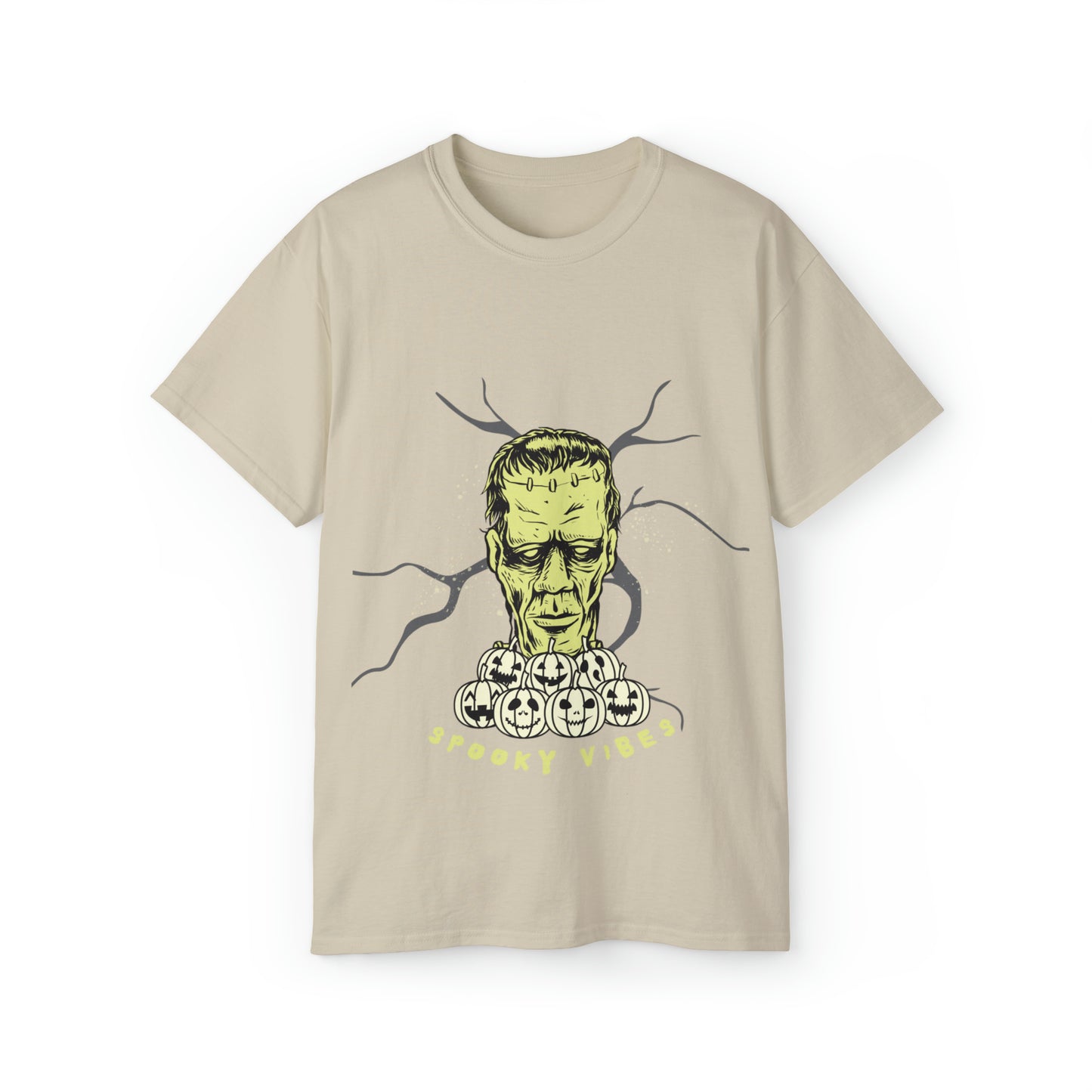 Spooky Vibes Frankenstein Cotton T-Shirt