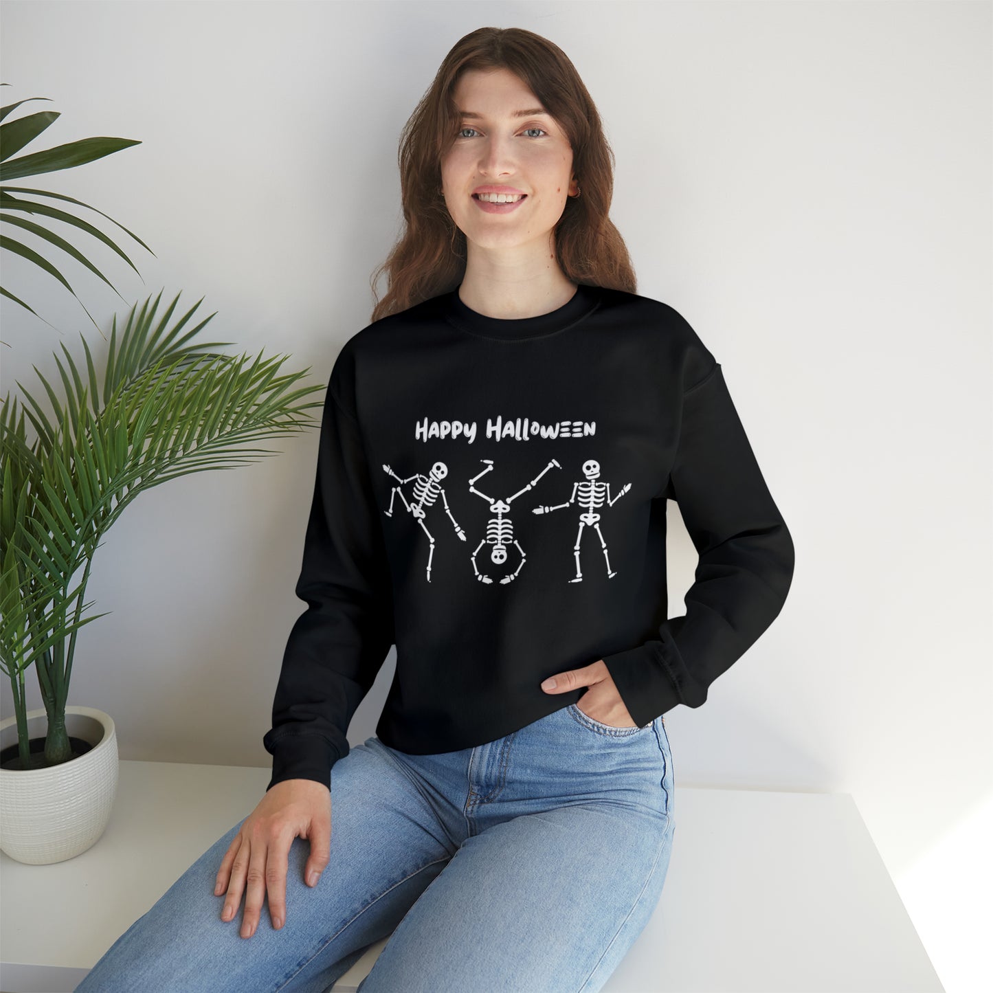 Happy Halloween Skeletons Crewneck Sweatshirt