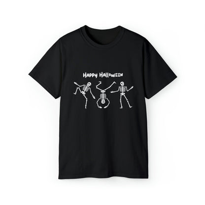 Happy Halloween Skeletons Cotton T-Shirt