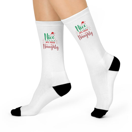 Nice Until Proven Naughty Crew Socks