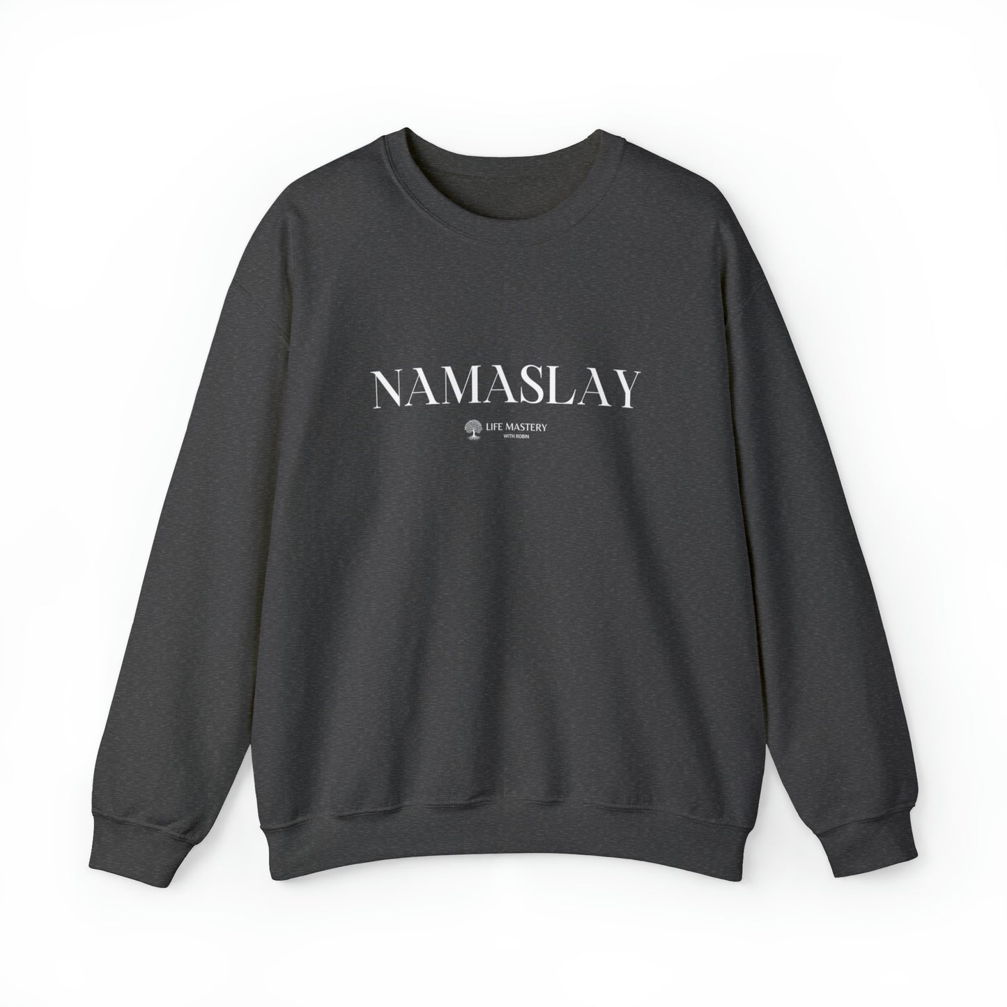 Namaslay - White - Life Mastery with Robin - Crewneck Sweatshirt