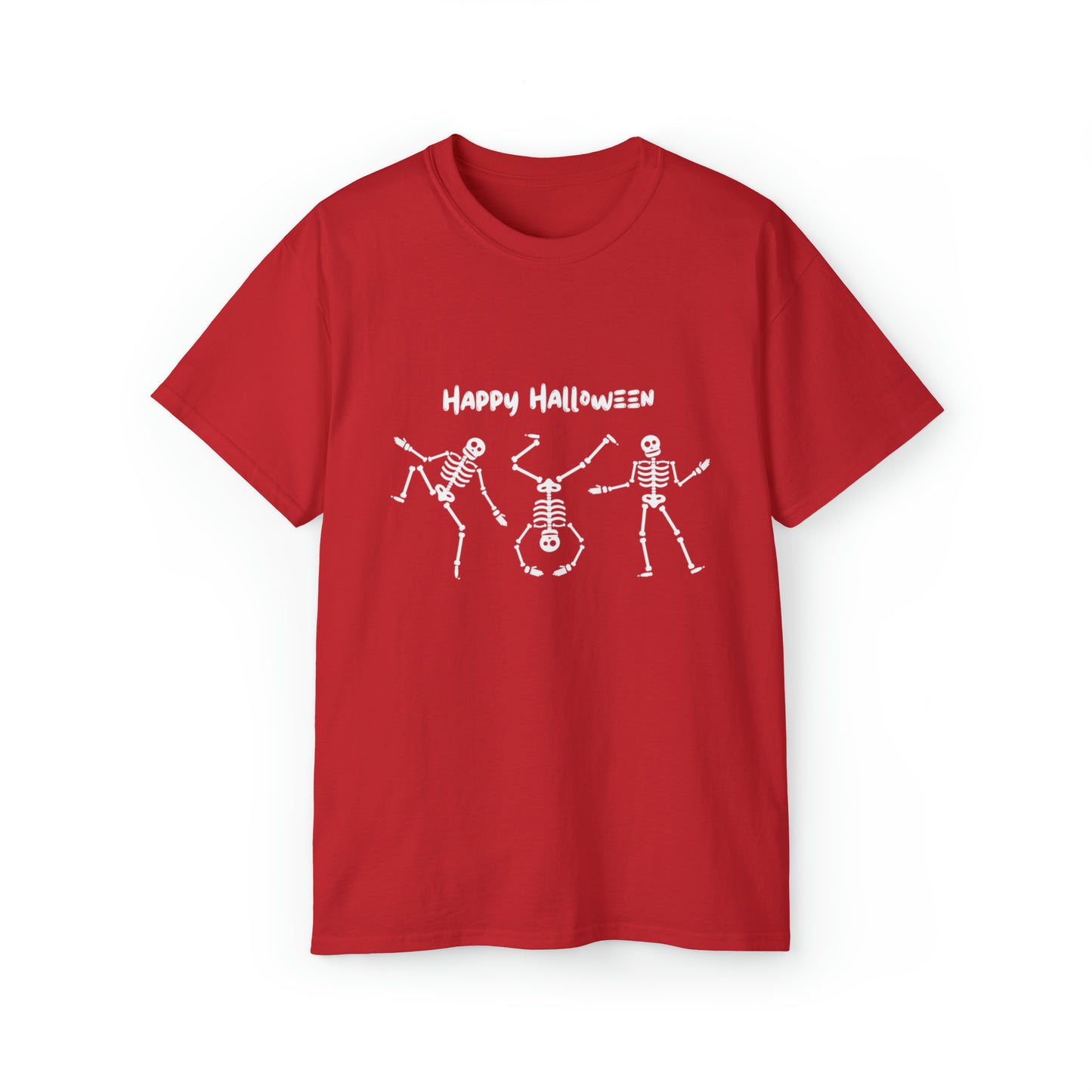 Happy Halloween Skeletons Cotton T-Shirt