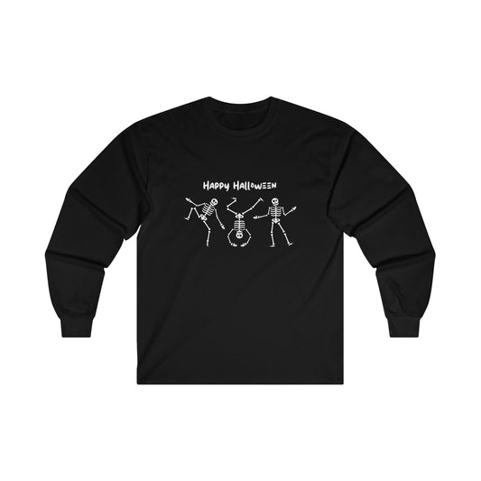 Happy Halloween Skeletons Long Sleeve Tee